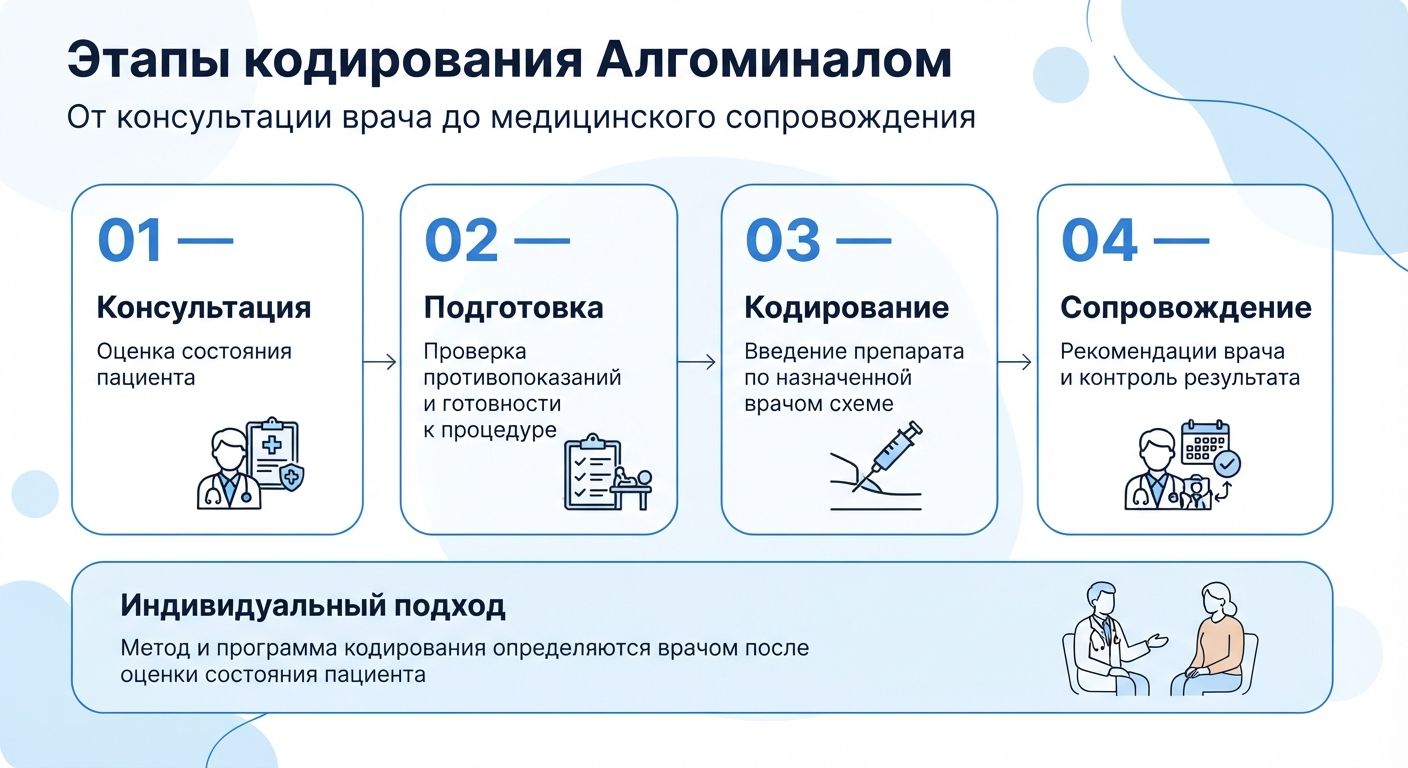Кодирование препаратом «Алгоминал» в Новотроицке инфографика